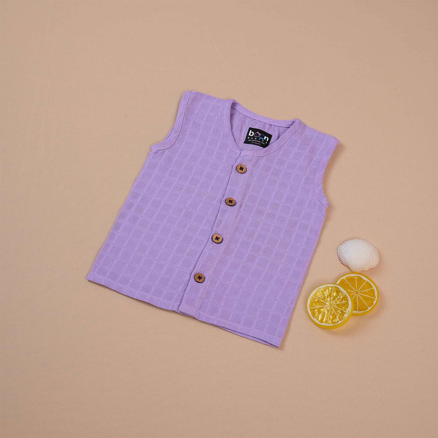 Purple Muslin Baby Jabla & Shorts – Soft & Cozy3