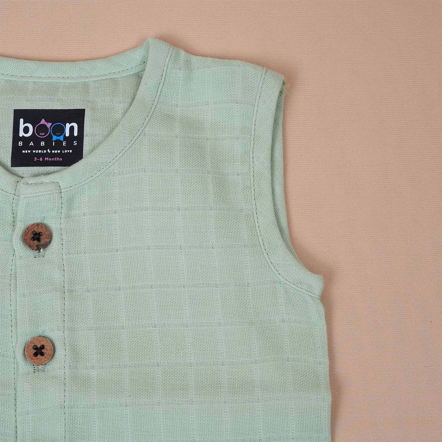 Fresh Mint Green Muslin Baby Jabla & Shorts – Cool & Soft