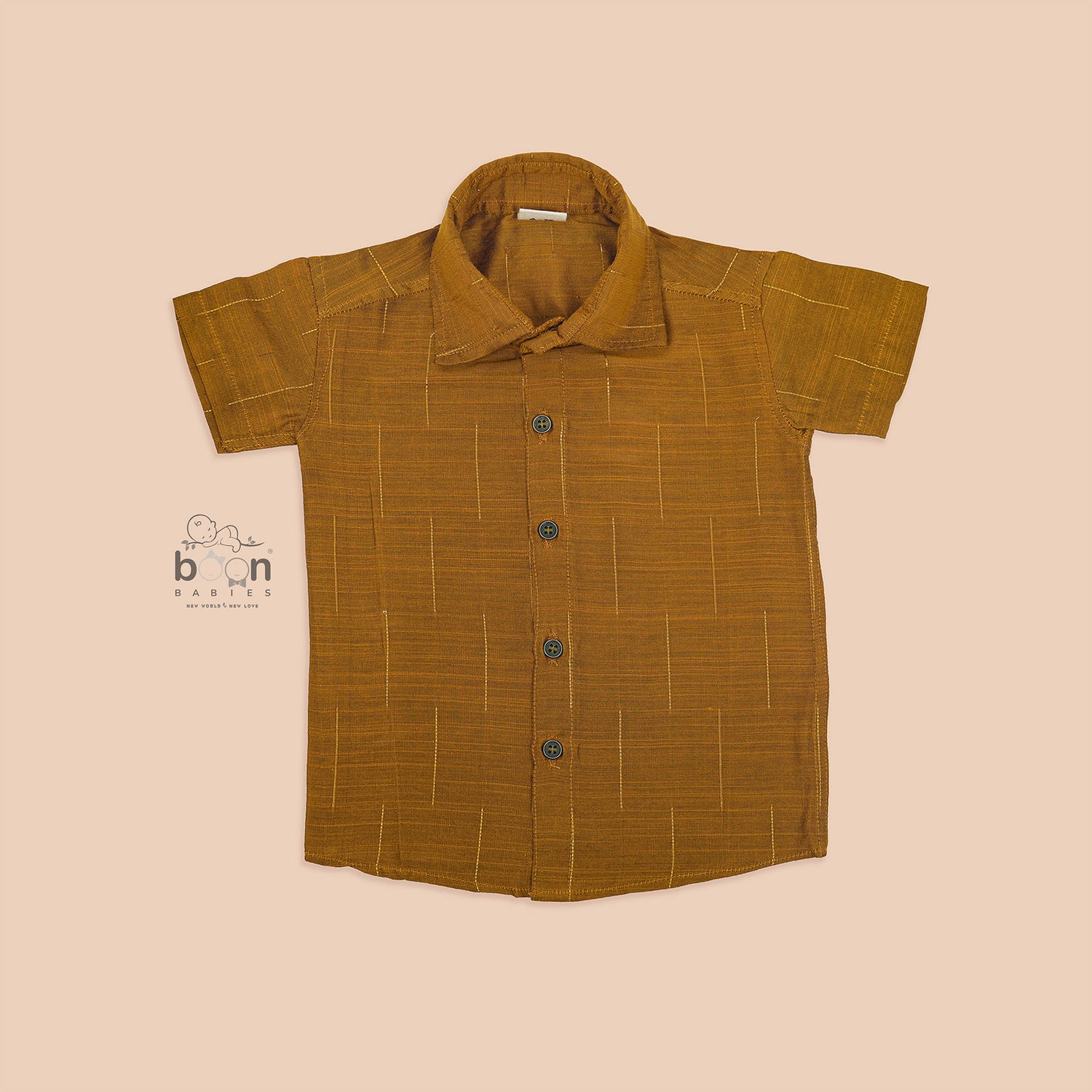 Copper Brown Silk Shirt for Boys – Traditional & Festive Wear