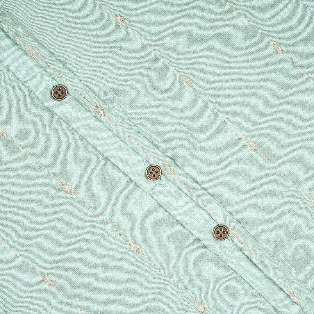 Boys Premium Cotton Mandarin Collar Shirt – Mint Green | Boon Babies