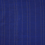 Royal blue silk ethnic shirt for boys aged 12 months to 5 years, with wooden buttons and gold pinstripe detail – festive wear from Boon Babies, Coimbatore.