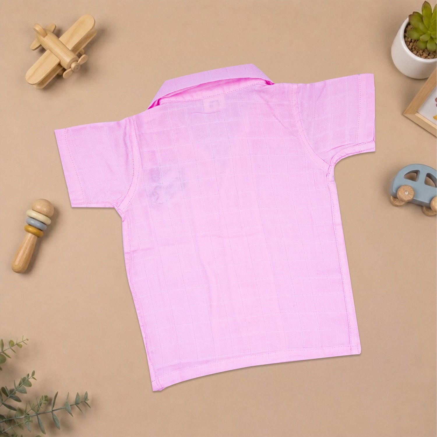 Boys Muslin Open Collar Embroidered Casual Shirt | Airplane