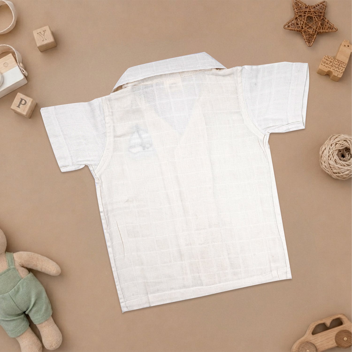 Boys Muslin Open Collar Embroidered Casual Shirt |Ship
