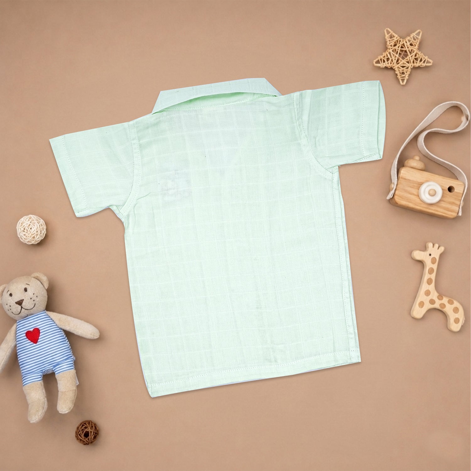 Boys Muslin Open Collar Embroidered Casual Shirt | Train