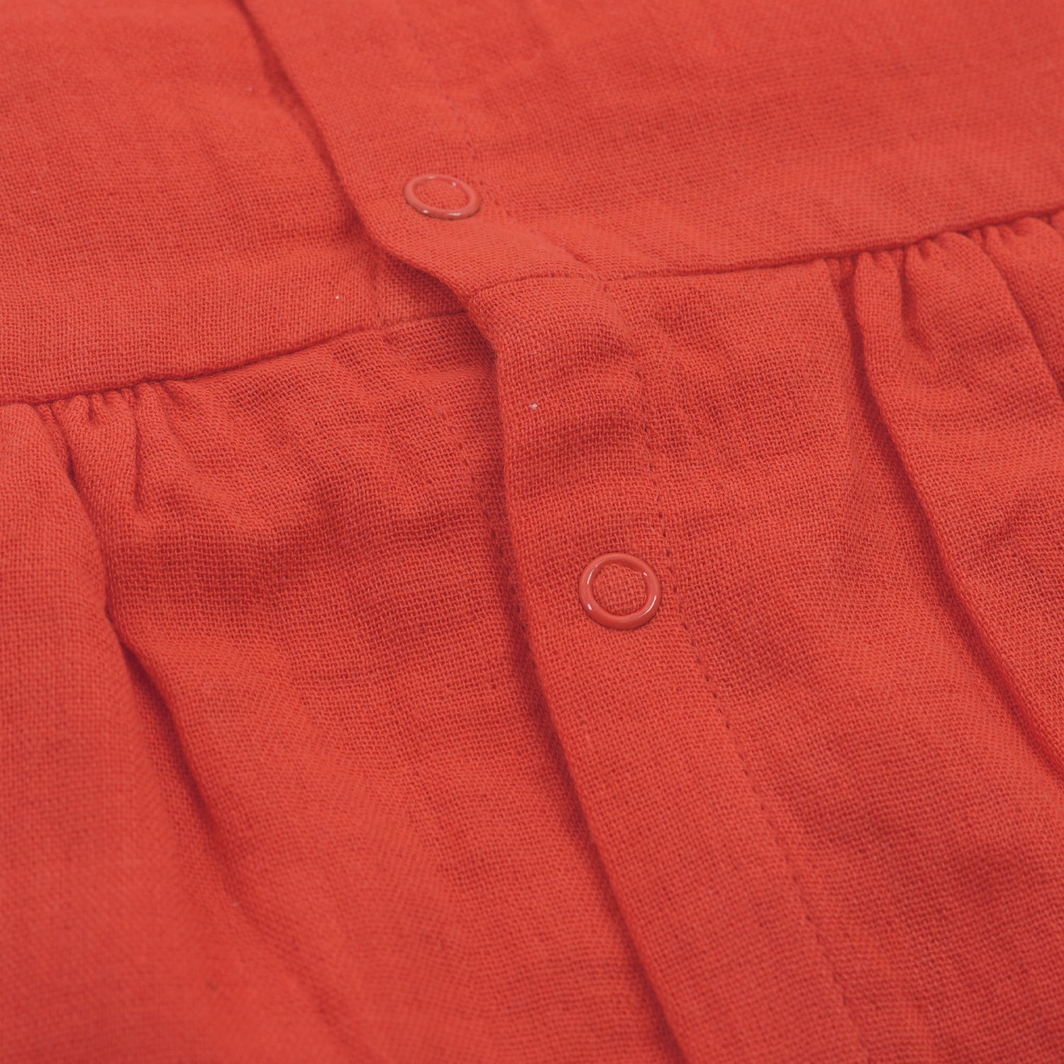 Crinkled Muslin Frill Frock for Baby Girls – Red