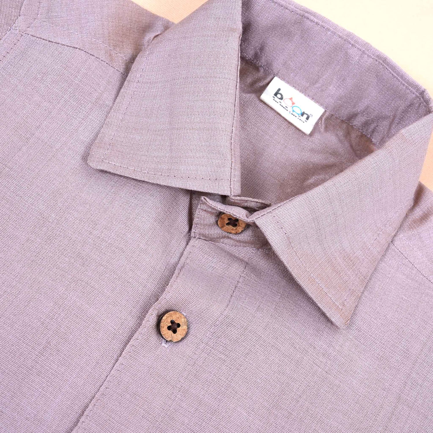 Purple Silk Shirt and Golden Border Pattu Dhoti Set for Baby Boys