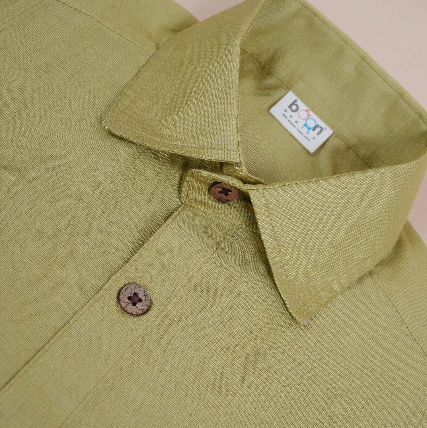 Olive Green Silk Shirt with Golden Border Dhoti