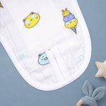 Printed muslin baby nappy from boonbabies, soft and breathable reusable cloth diaper for newborns aged 0-3 months.
