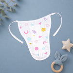 Printed muslin baby nappy for newborns by boonbabies, soft, breathable reusable cloth diaper for 0-3 months infants.