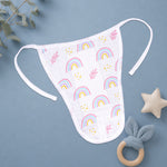 Printed muslin baby nappy from boonbabies, soft and breathable reusable cloth diaper for newborns aged 0-3 months.