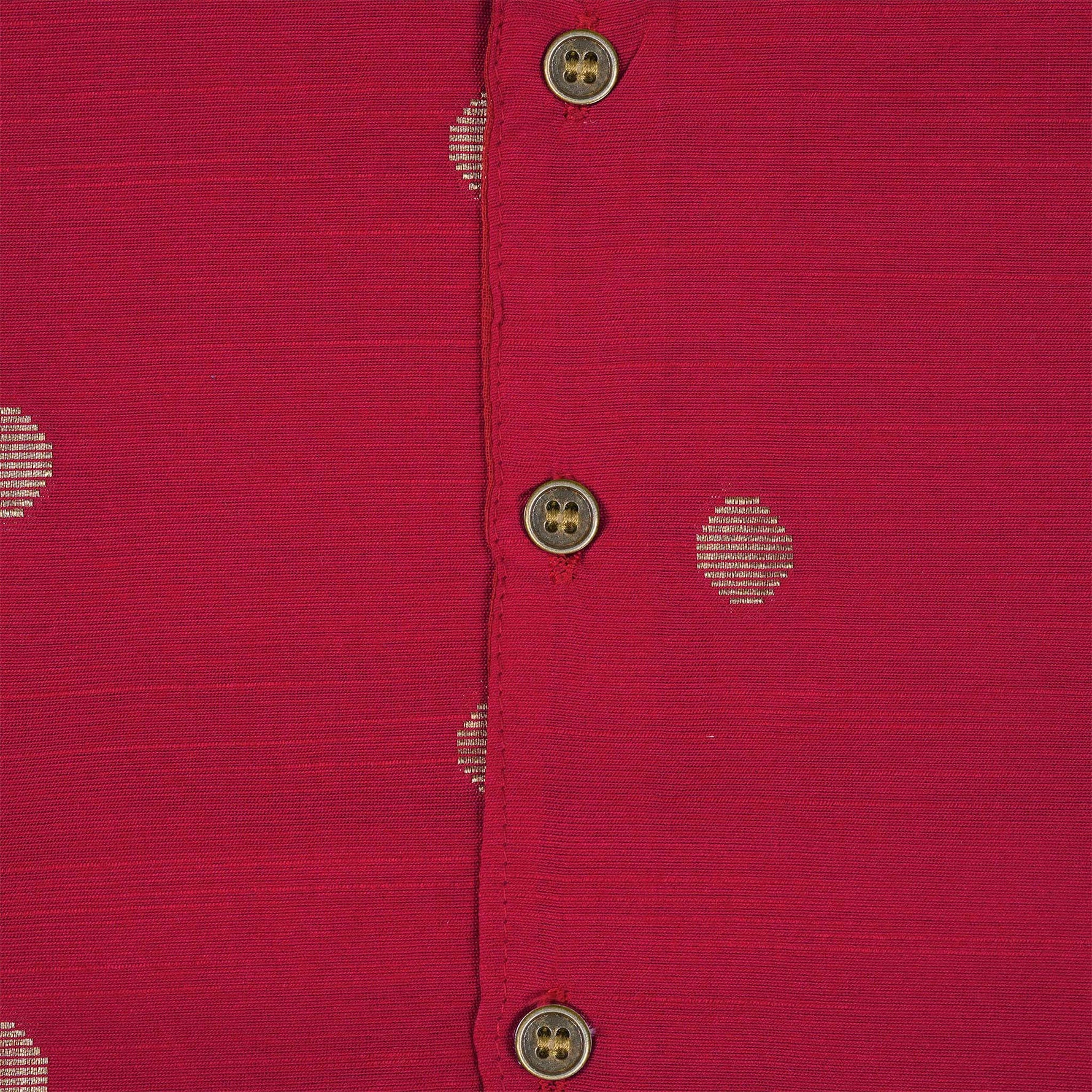 Traditional red silk panjagajam set with a stylish butta jacket – perfect for boys aged 6M to 3Y. A festive must-have from Boon Babies.