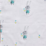 Ultra-soft muslin wipe cloth with adorable bunny print. Ideal for baby skin. Size: 32x32 cm. Perfect for daily baby care.