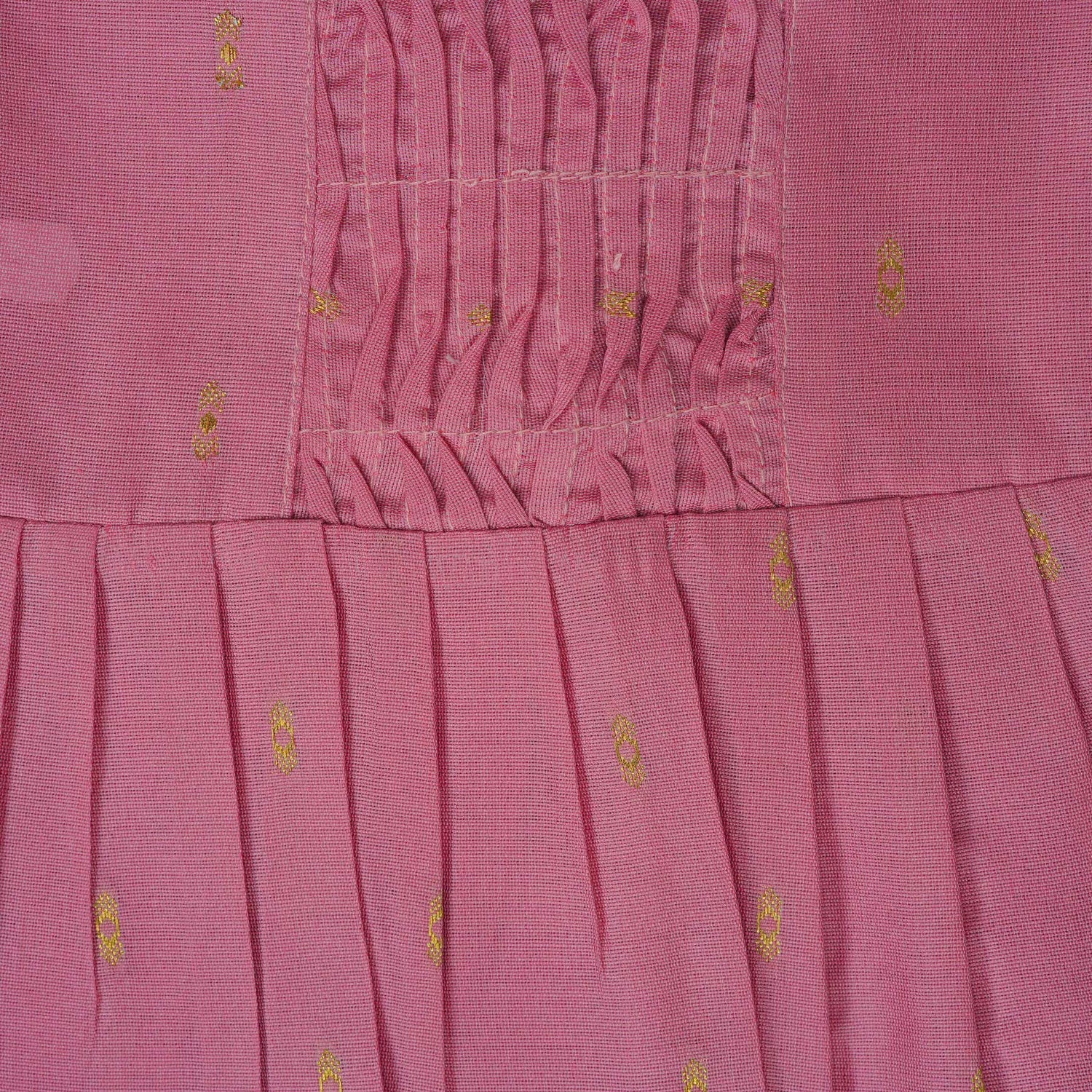 Baby Silk Knot Frock – Pink Gathered-Line Outdoor Look