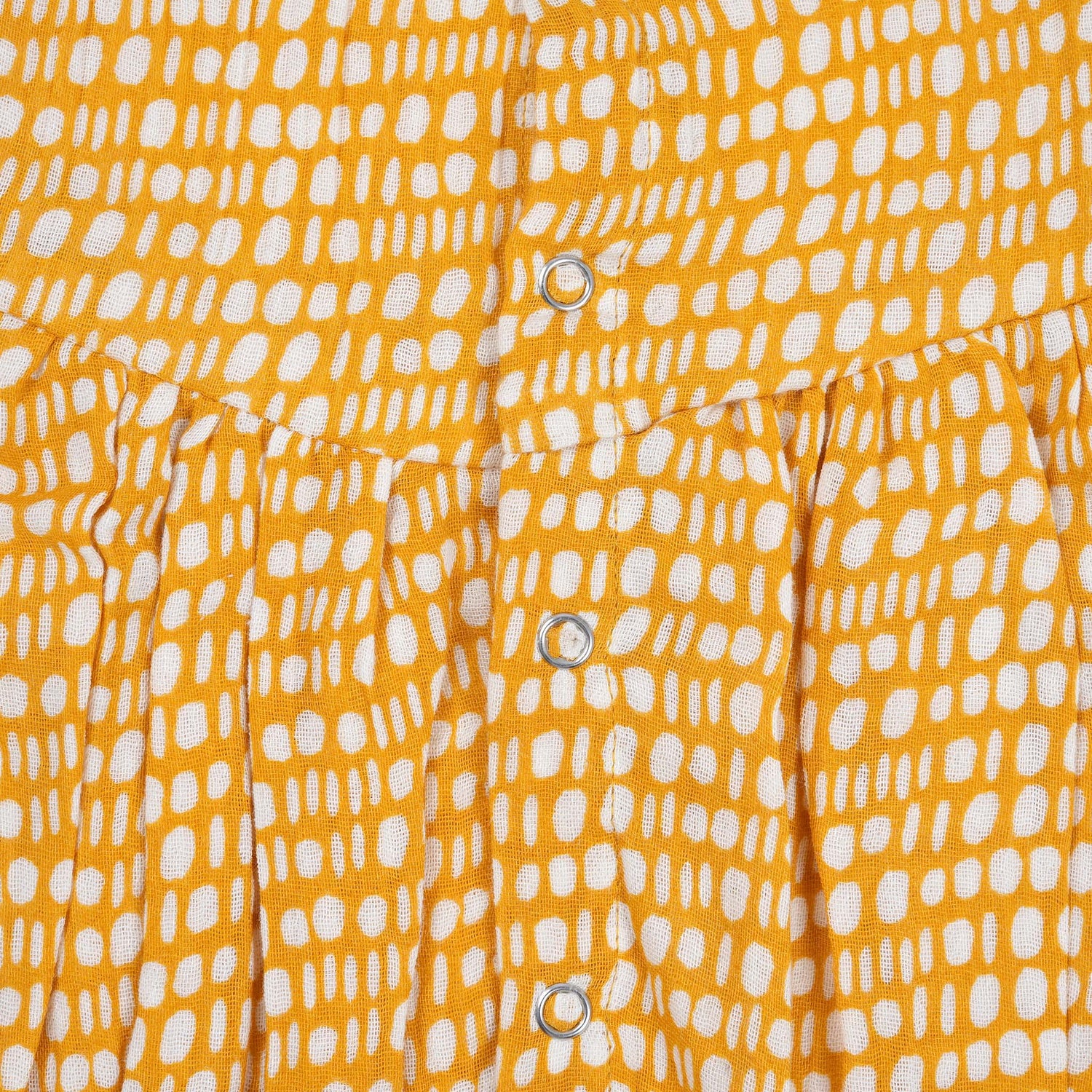 Yellow Crinkled Muslin Baby Romper – Soft, Playful & Perfect