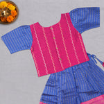 Girls ethnic top and skirt set by Boon Babies, featuring soft cotton lining and colorful traditional design, perfect for festive occasions.