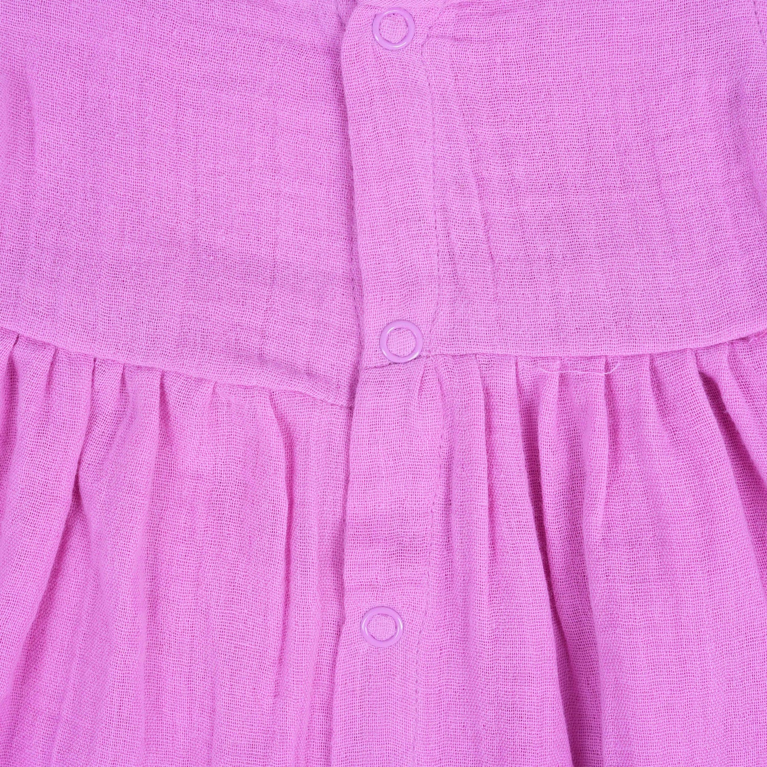 Rose Orchid Pink Crinkled Muslin Baby Frock – Lightweight & Adorable
