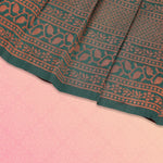 Girls' peach and green tissue silk Pattu Pavadai in ethnic frock style by Boon Babies, featuring intricate traditional embroidery.