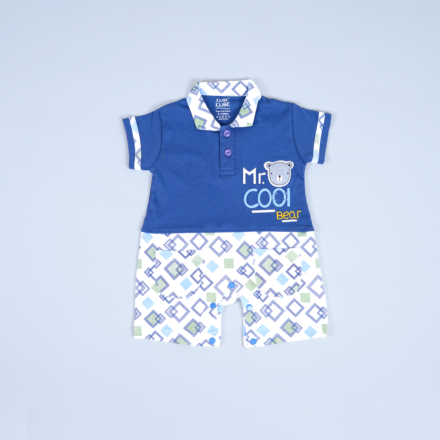 Stylish Blue Bear Print Kids Set - Trendy & Comfortable