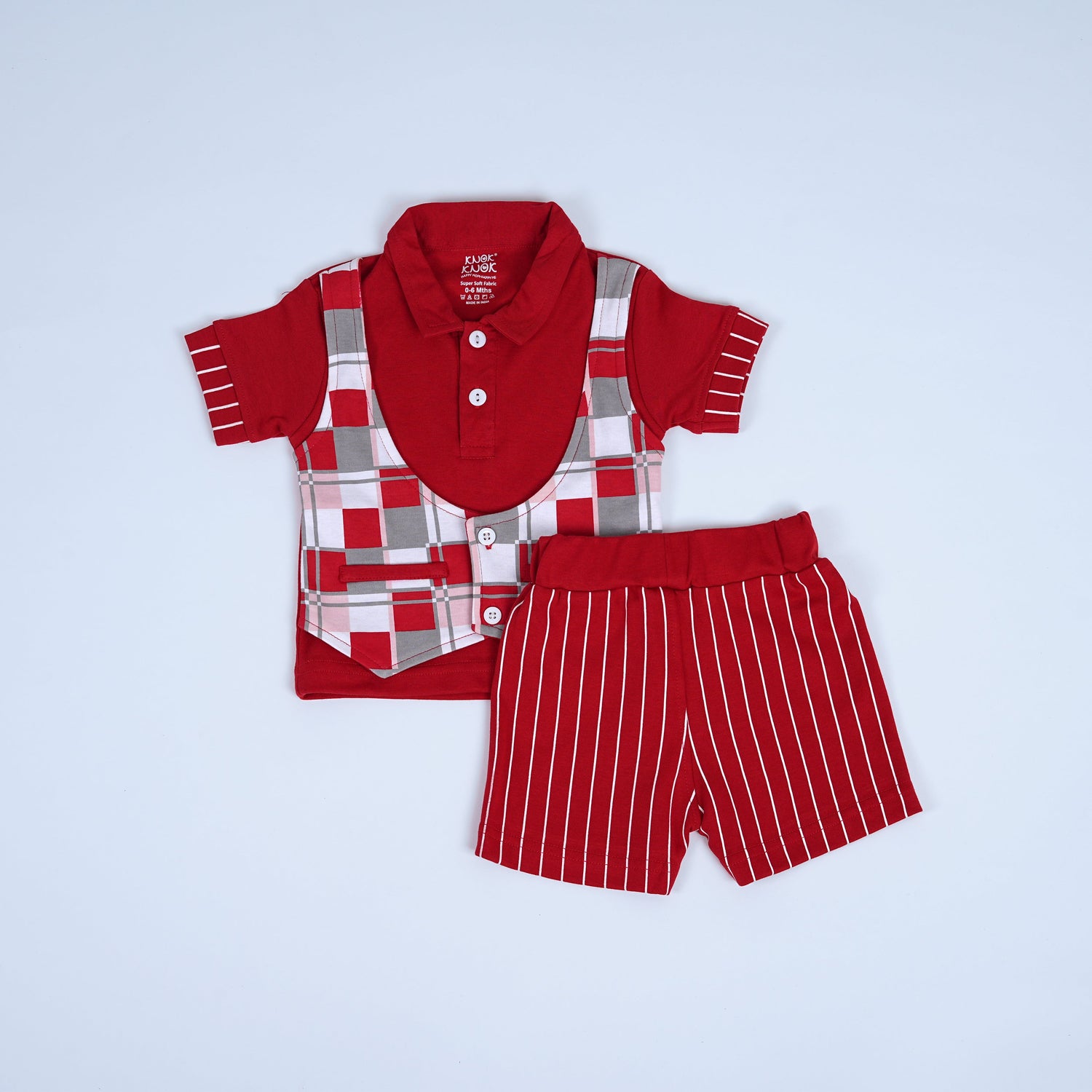 Red Checkered Boys Party Set - Classic & Adorable