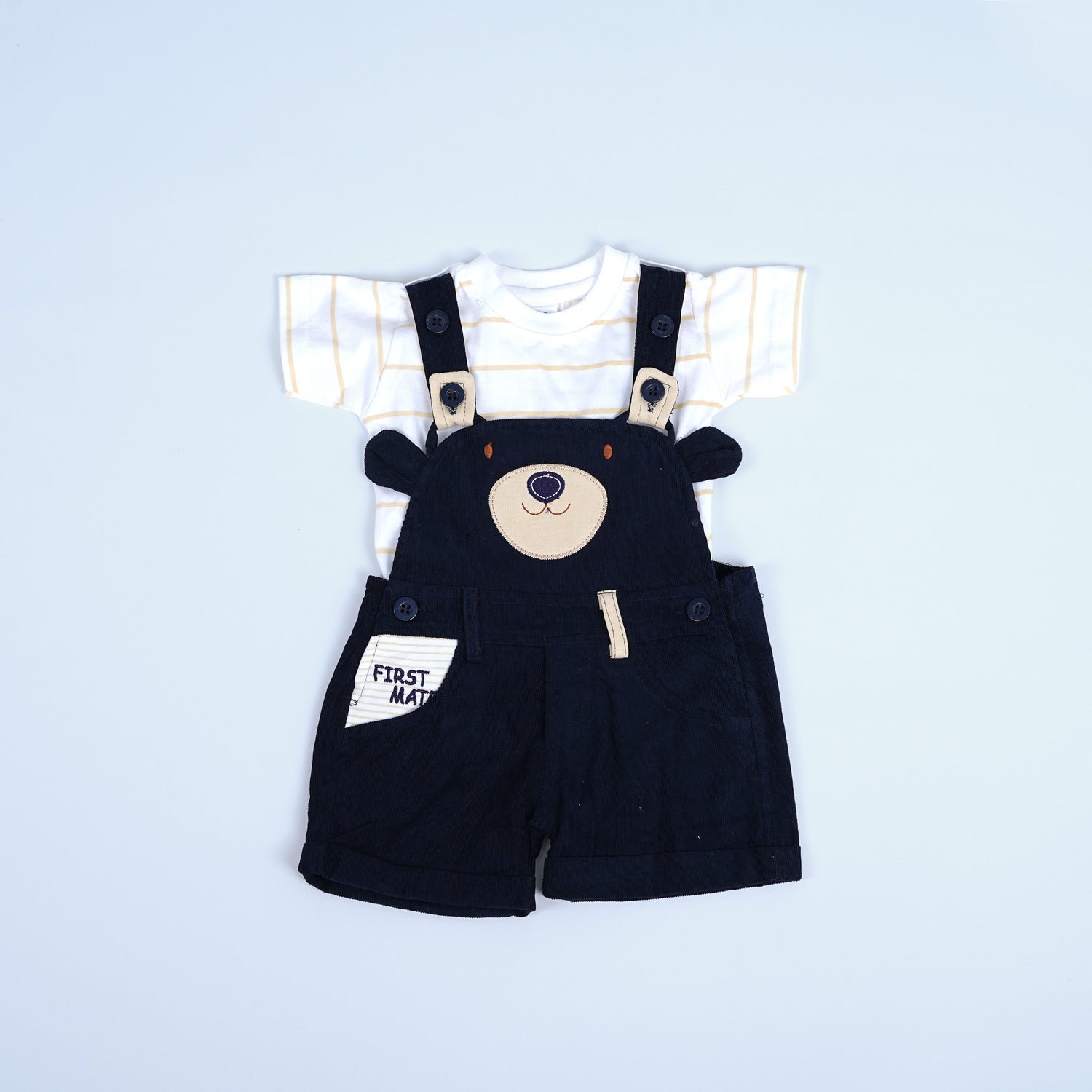 Trendy Navy Suspender Shorts for Baby Boys