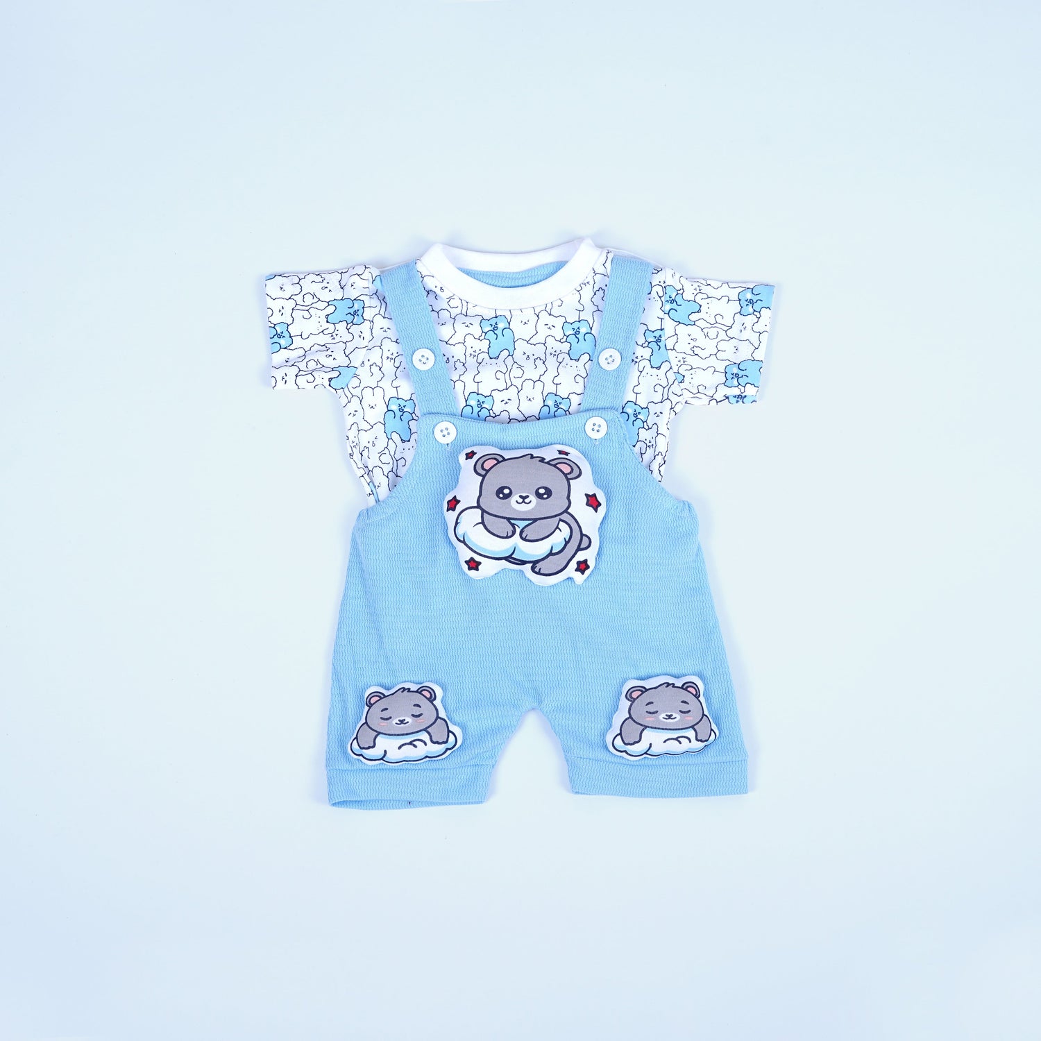 Soft and Snug Baby Blue Bear Outfit for Little Ones