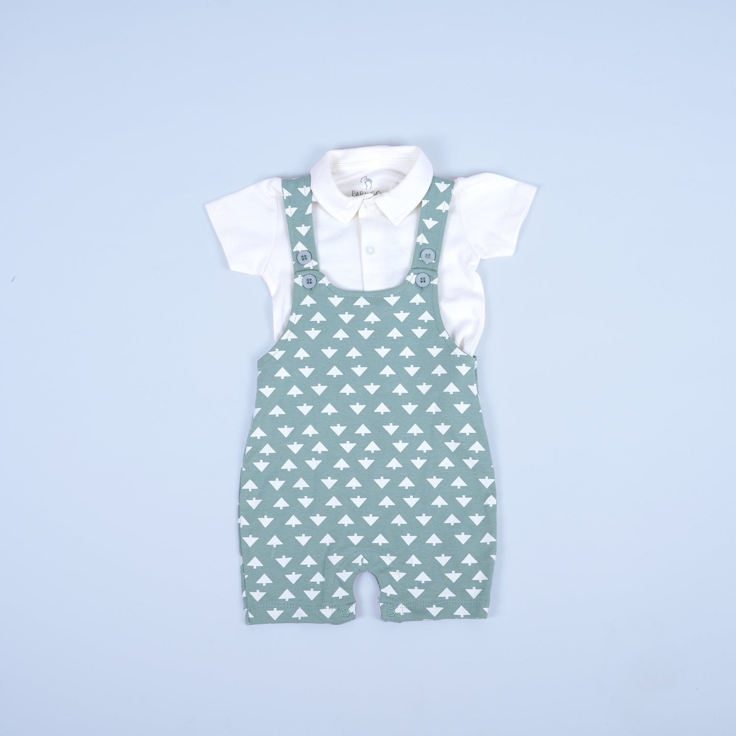 Mint Green Printed Romper Set for Babies