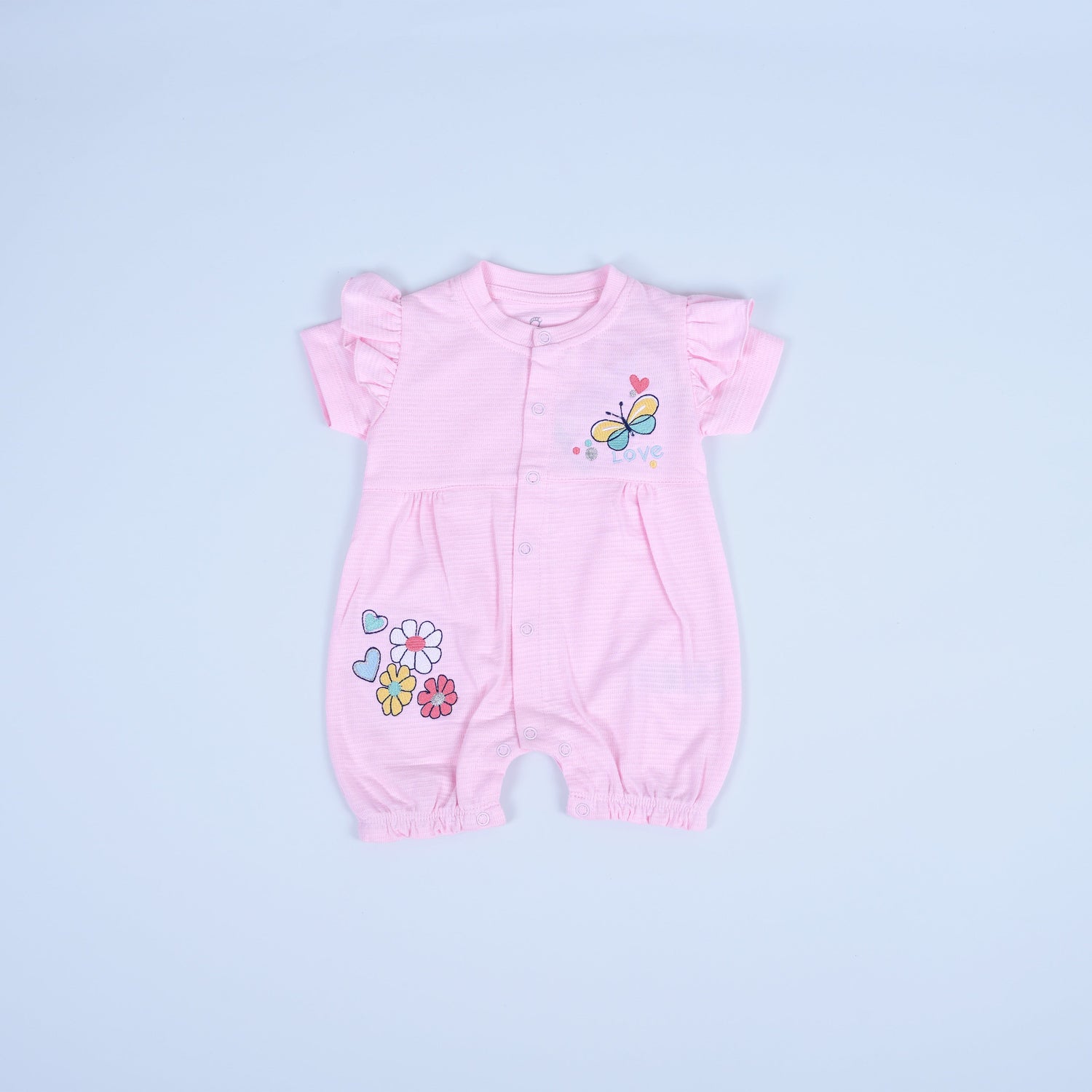 Adorable Pink Butterfly and Flower Baby Romper