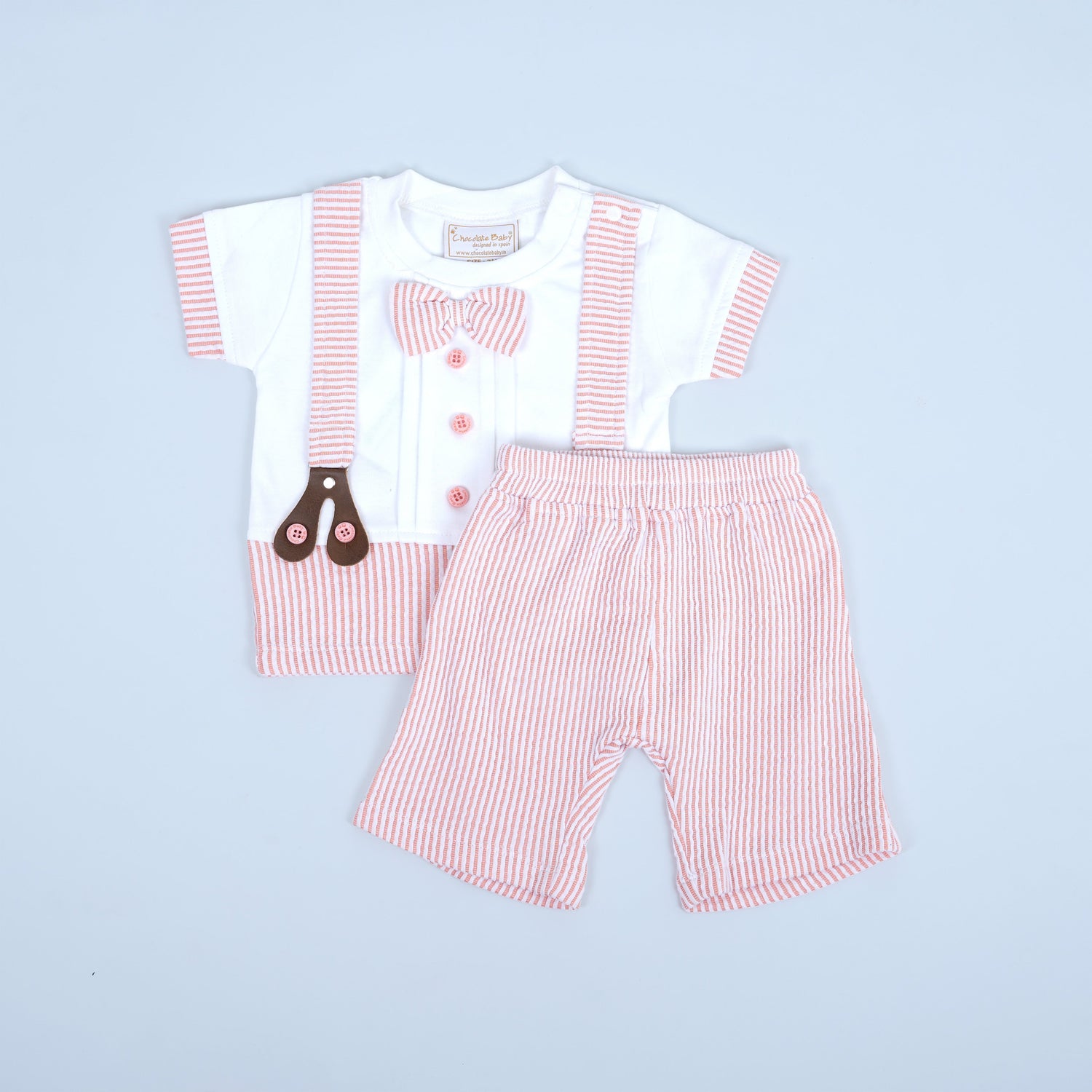 Stylish Suspender Tee & Shorts for Boys