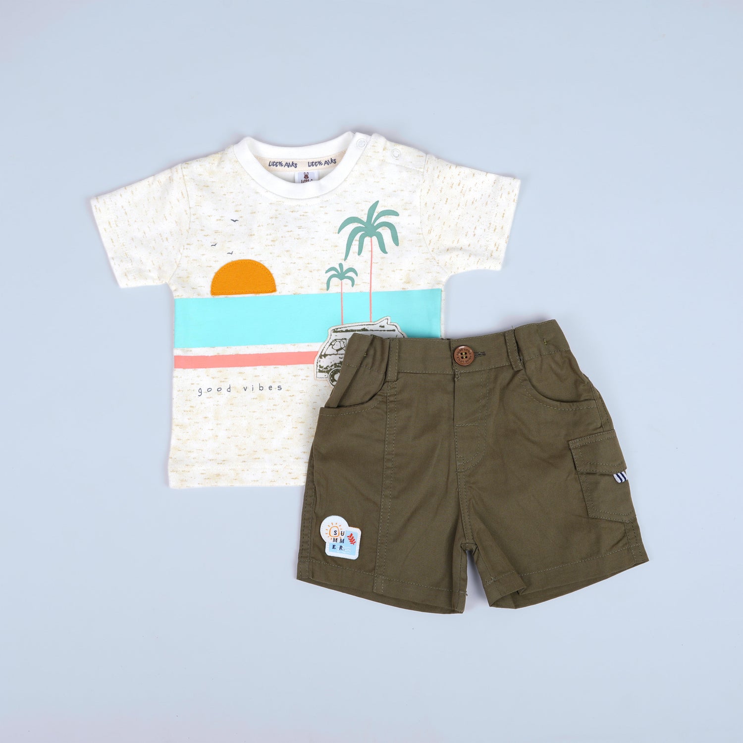 Sunshine Style: Graphic Tee & Cargo Shorts Set