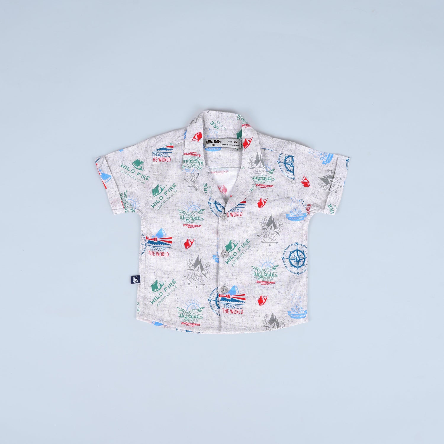 Explore the World: Travel Print Shirt & Shorts for Boys