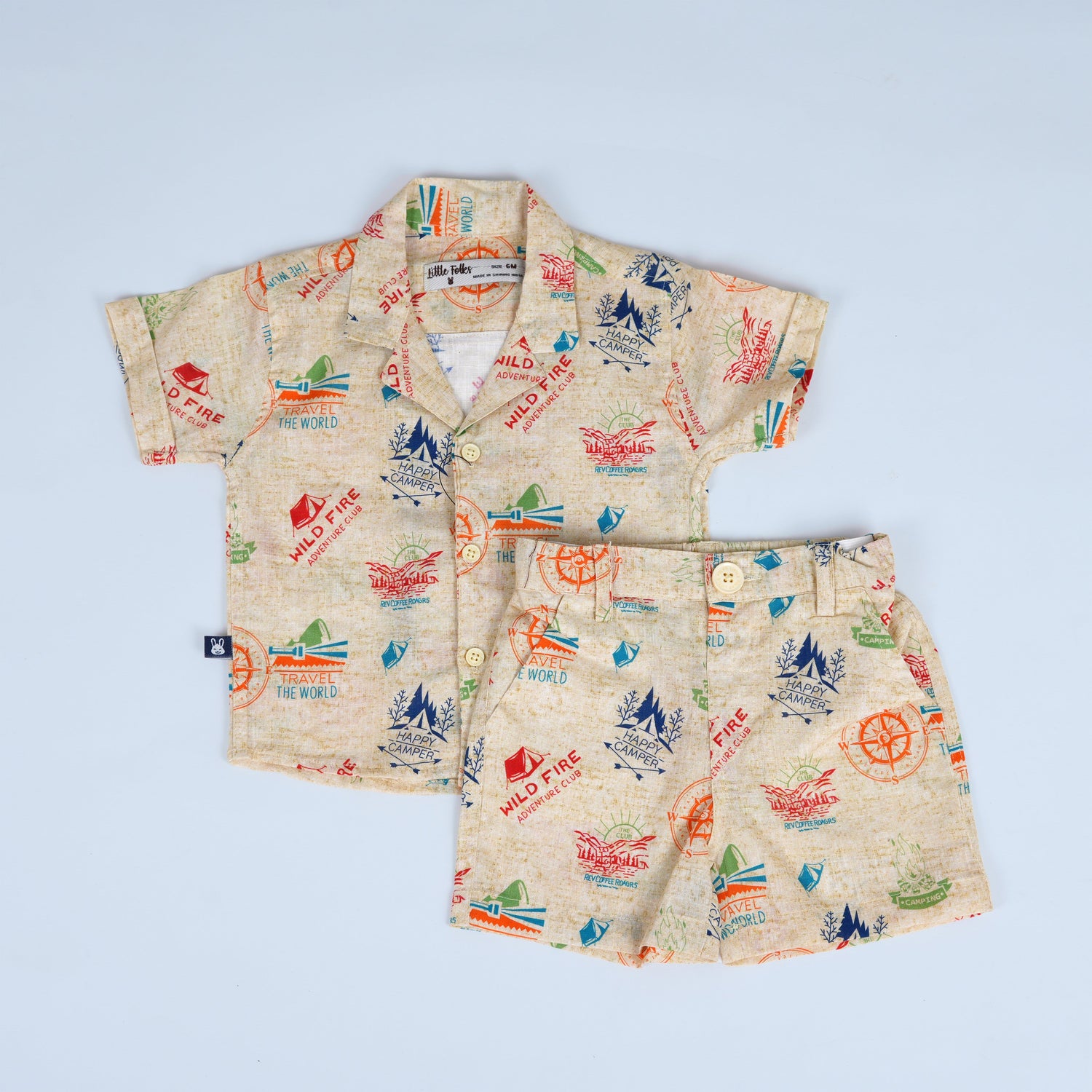 Adventure Print Shirt and Matching Shorts Set