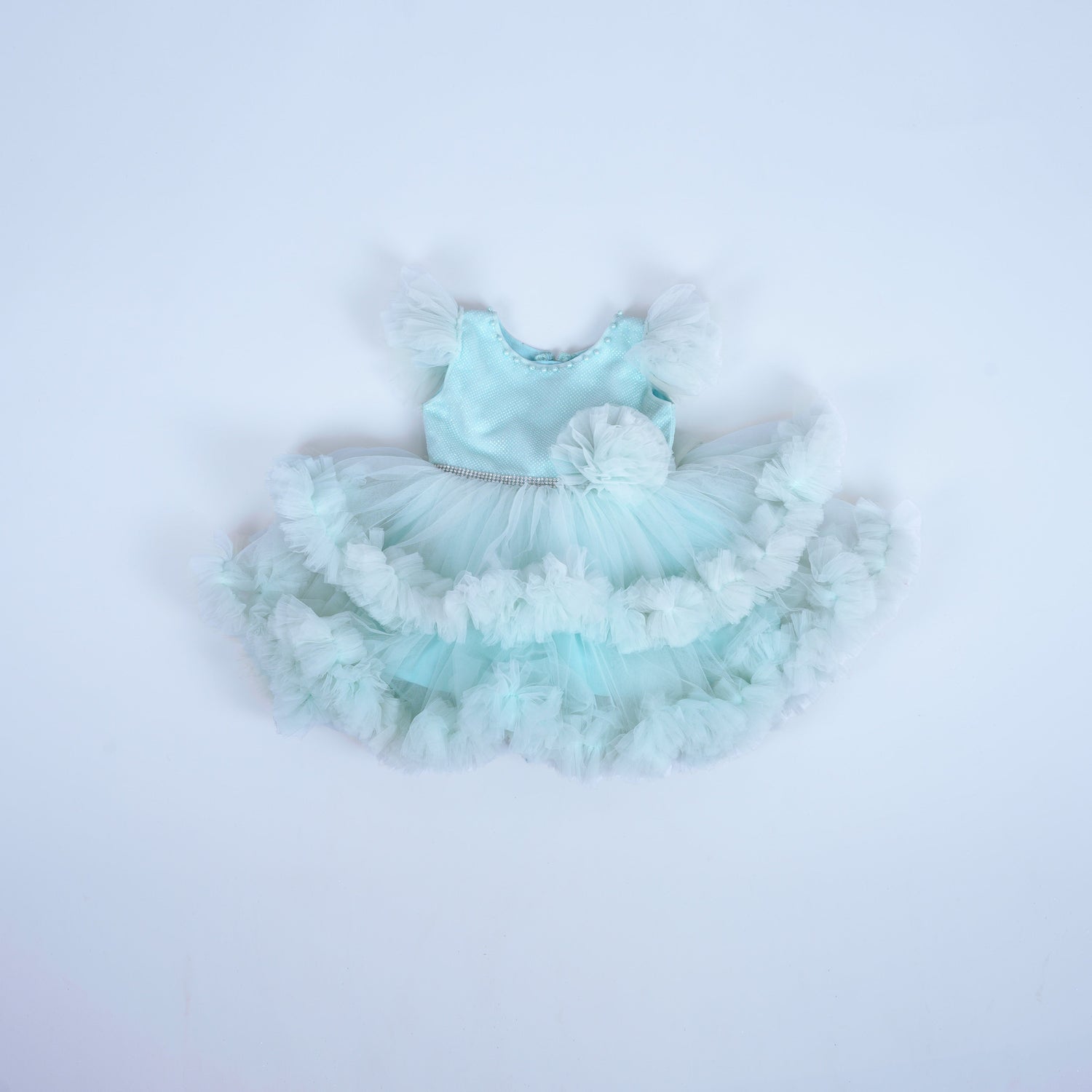 Dreamy Whimsy: Aqua Tulle Dress for Princess Vibes