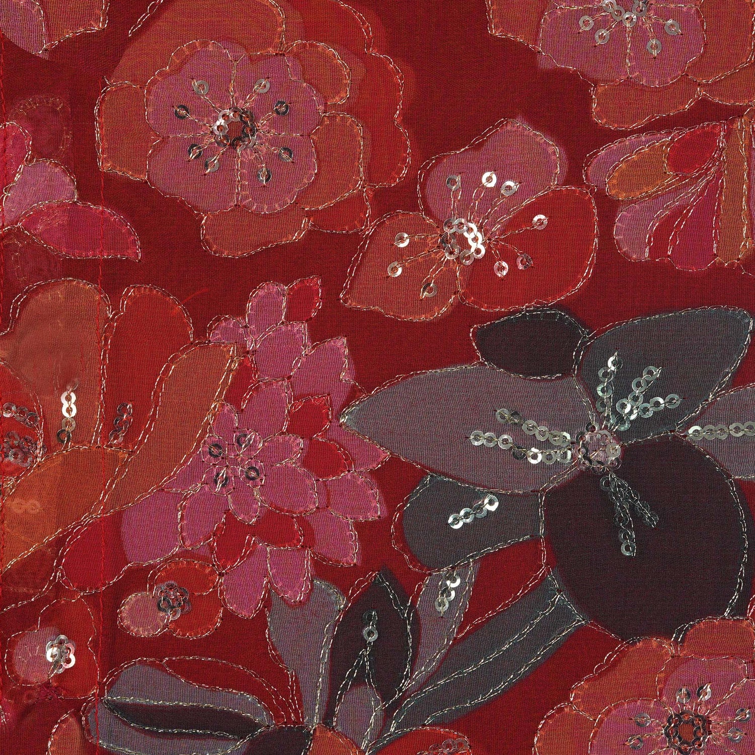 Red Silk Panel Shirt with Floral Print – Ethnic Festive Wear for Boys