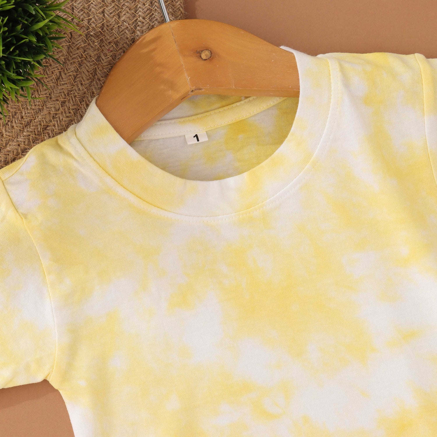 Sunshine Splash: Bright Yellow Tie & Dye Kids T shirt