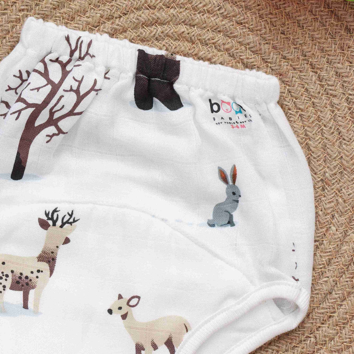 Soft and Secure Printed Muslin Padded Underwear for Babies - Eco-Conscious Choice