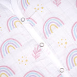 Soft, breathable printed sleeveless muslin jabla for babies ages 0-12 months by Boon Babies, perfect for newborn comfort.