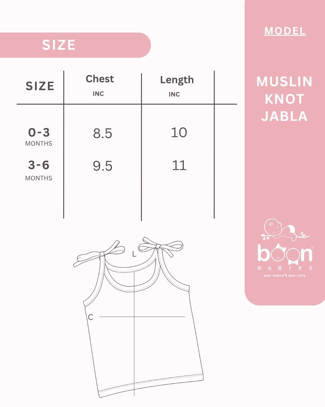Boonbabies Muslin Knot Jabla for Babies (0–6 Months) Pack of 3 Assorted Colour
