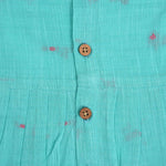 Aqua Blue Cotton Baby Frock with Button Front | Boon Babies