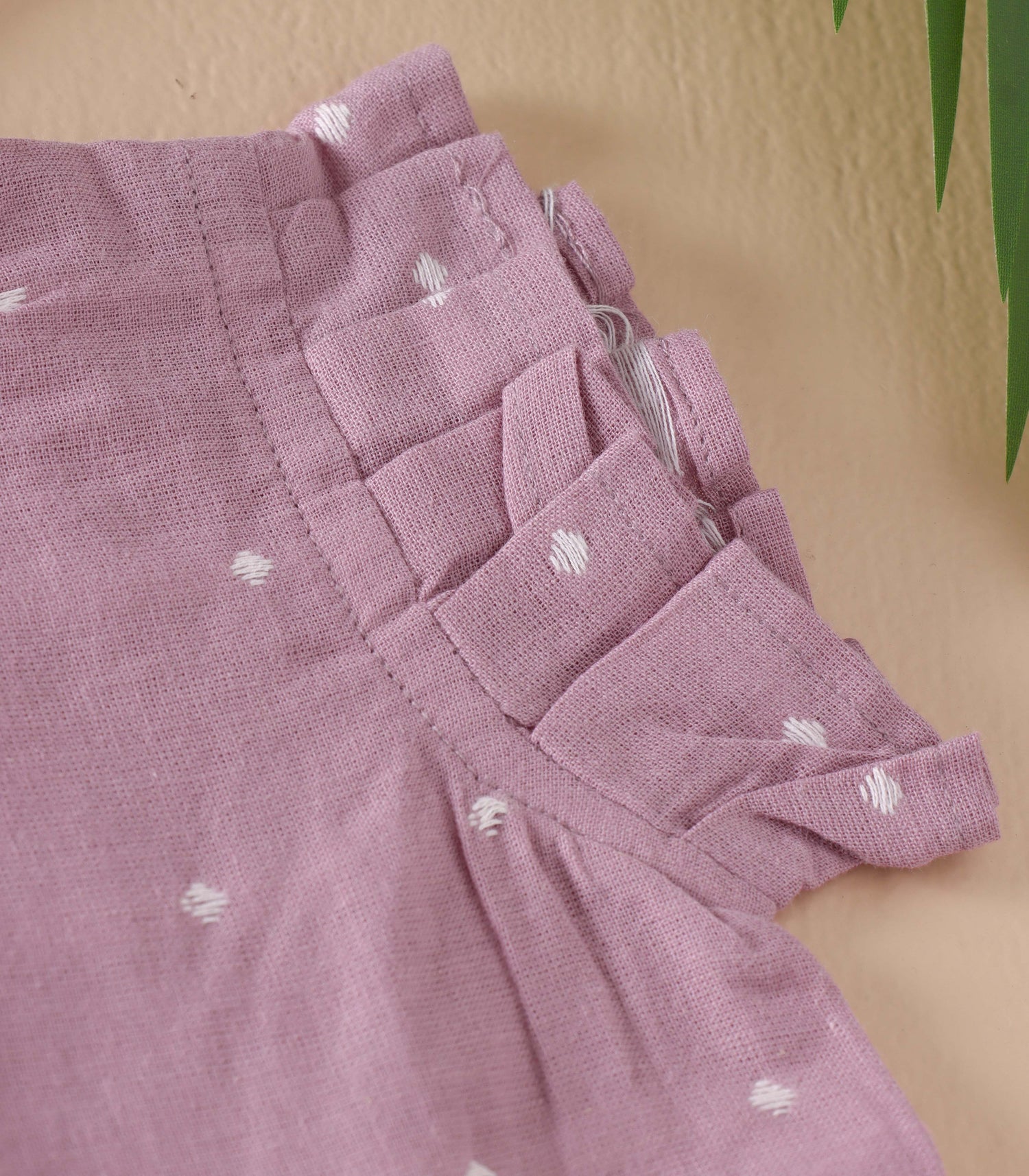 Lavender South Cotton Baby Frock with Wooden Buttons
