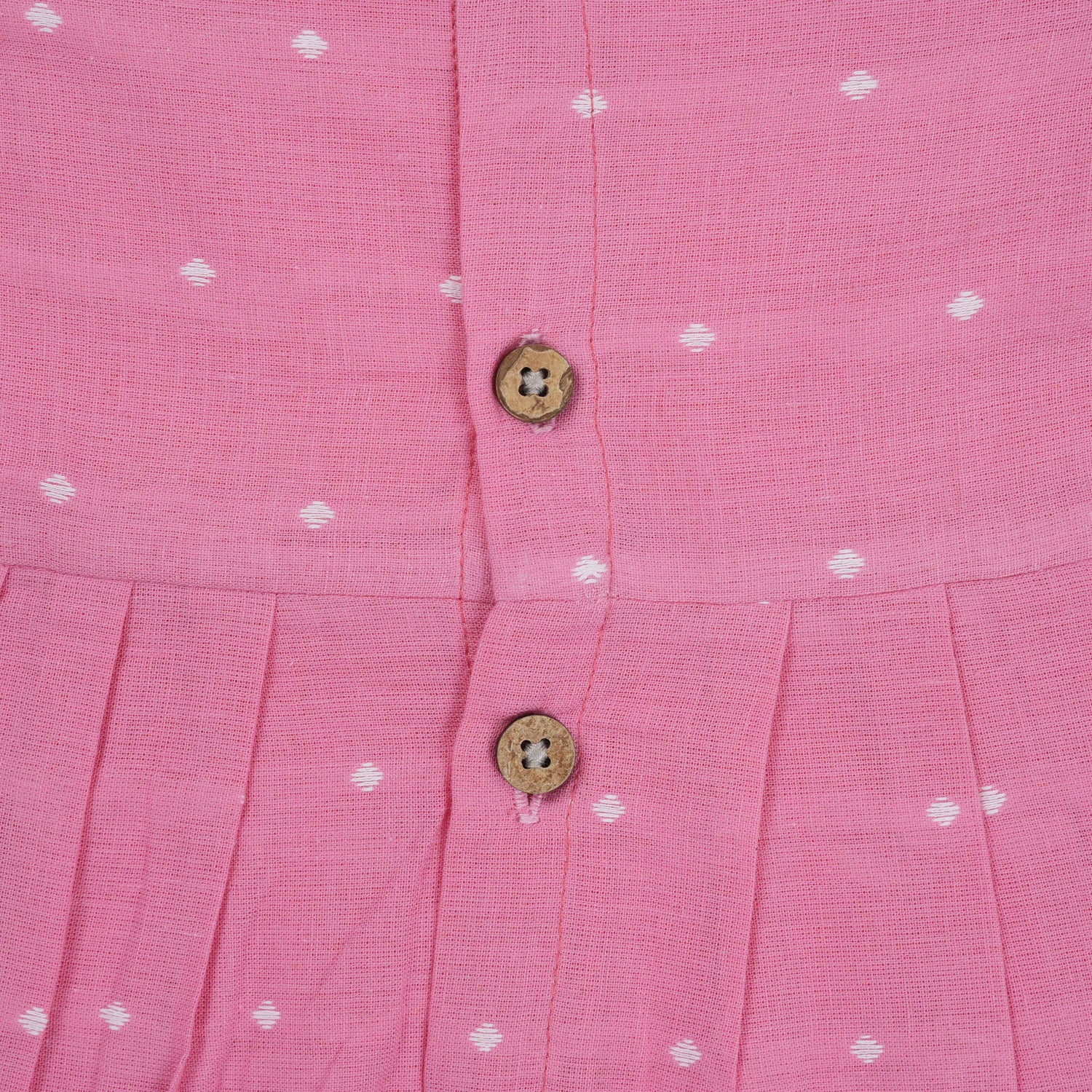 Sweet Pink Cotton Dress with Ruffle Details