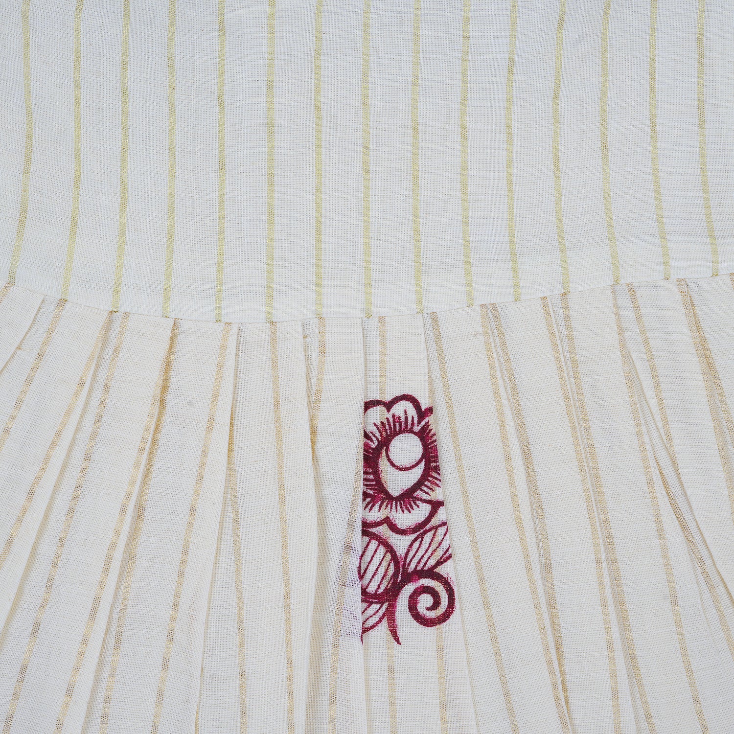 Baby Premium Soft Cotton Striped Frock with Maroon