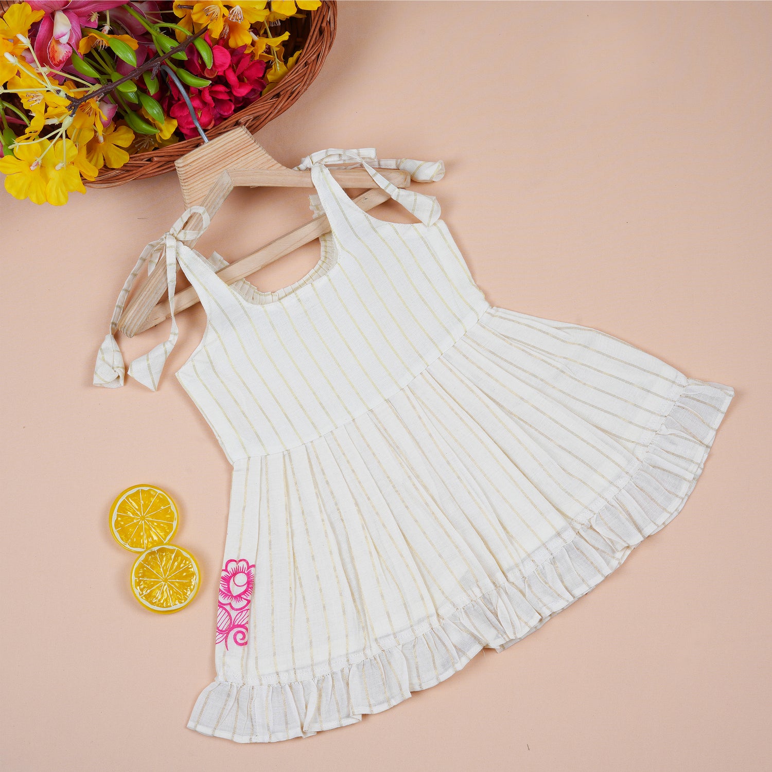 Baby Premium Soft Cotton Striped Frock – Elegant Outdoor Look