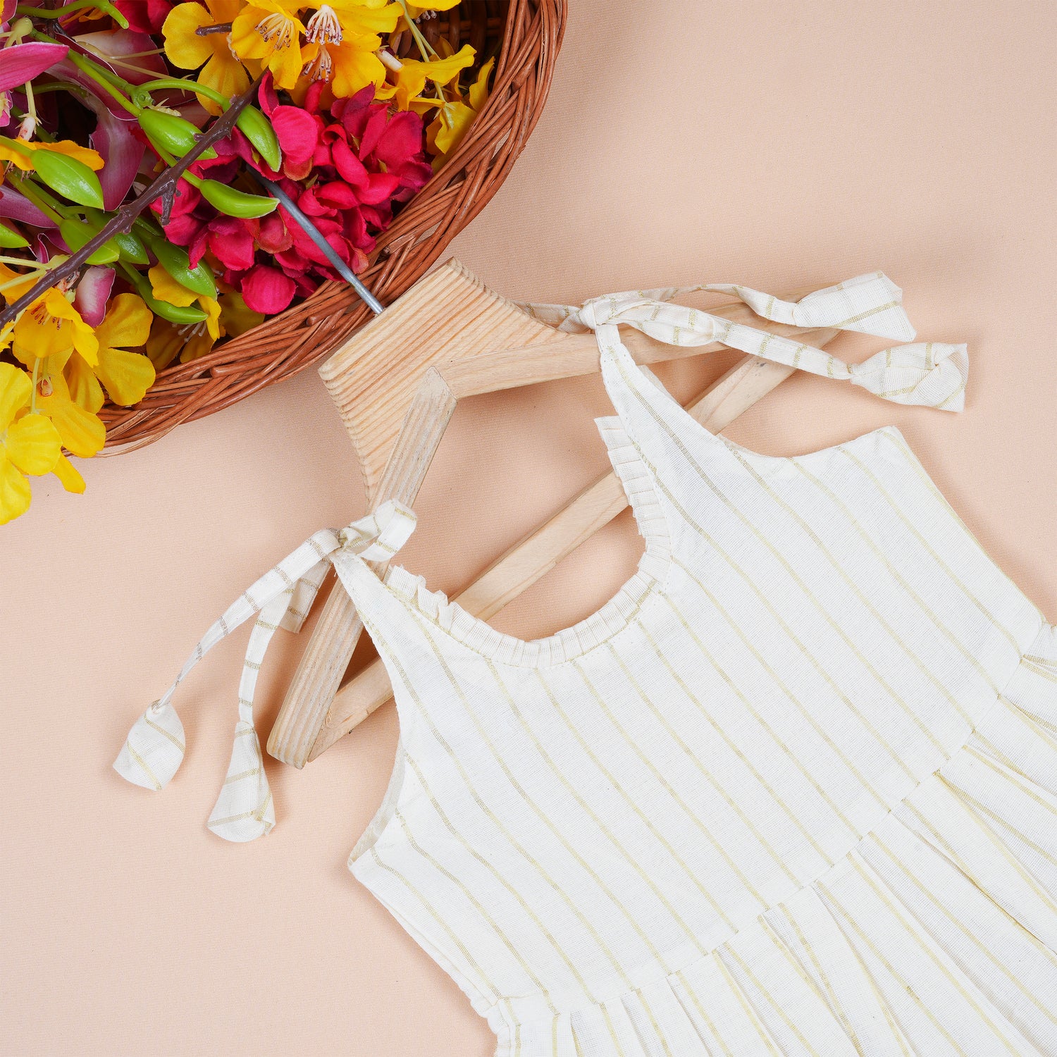 Baby Premium Soft Cotton Striped Frock – Elegant Outdoor Look