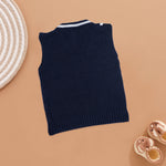 Navy Elegance: Striped Knit Vest for Boys Boon Babies