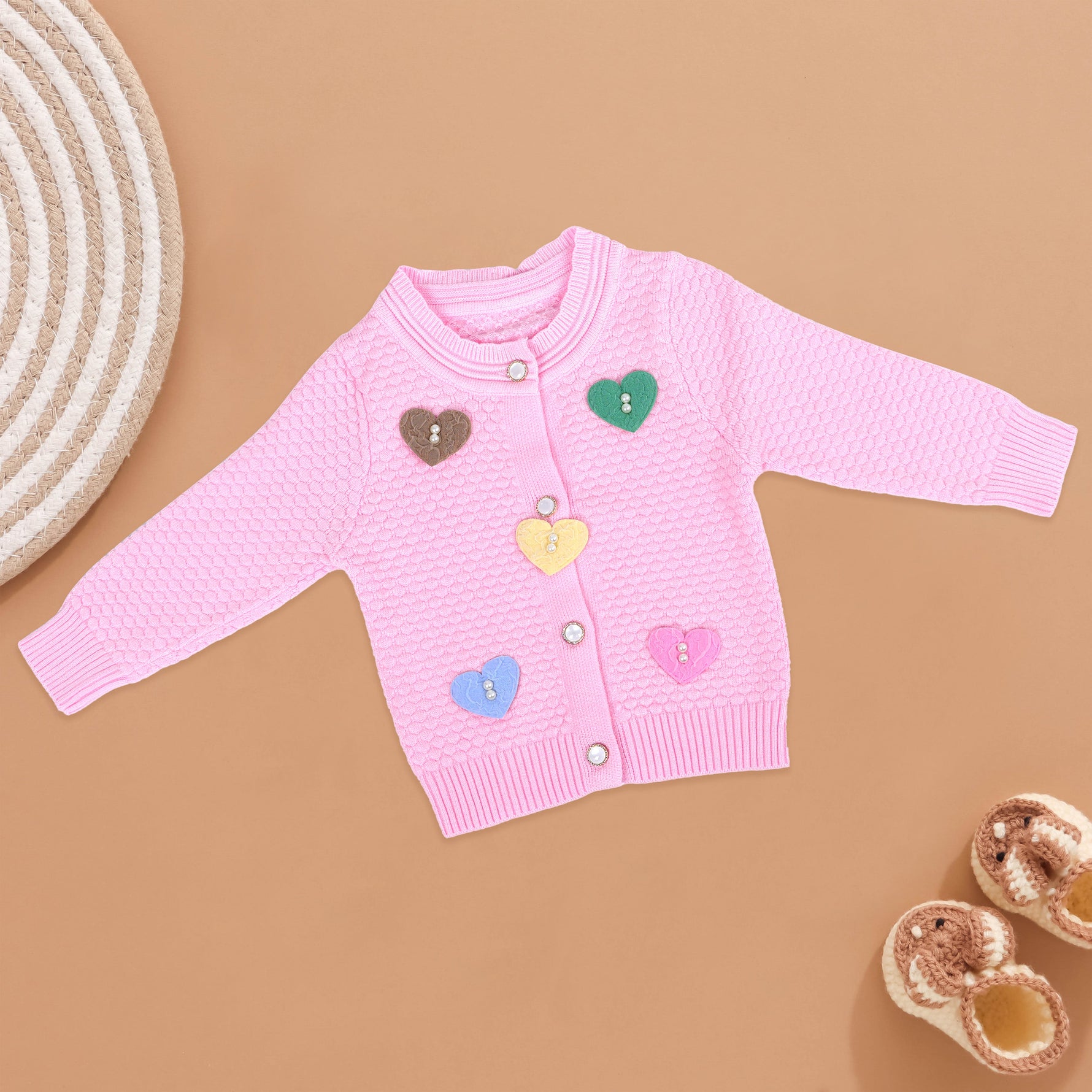 Charming Heart Knit Cardigan for Toddlers Boon Babies