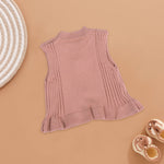 Pink Flower Appliqué Knit Vest - Baby Winter Delight Boon Babies