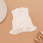 Soft Cream Knit Vest with Floral Appliqué Boon Babies
