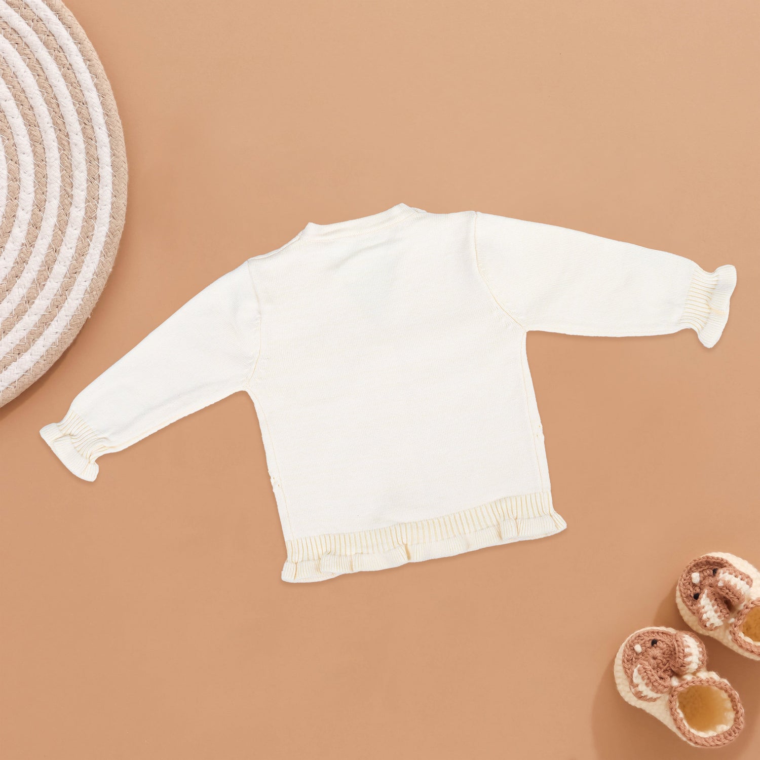 Creamy Delight Ruffled Cardigan Boon Babies