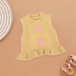 Yellow Flower Knit Vest - Bright Baby Winterwear Boon Babies