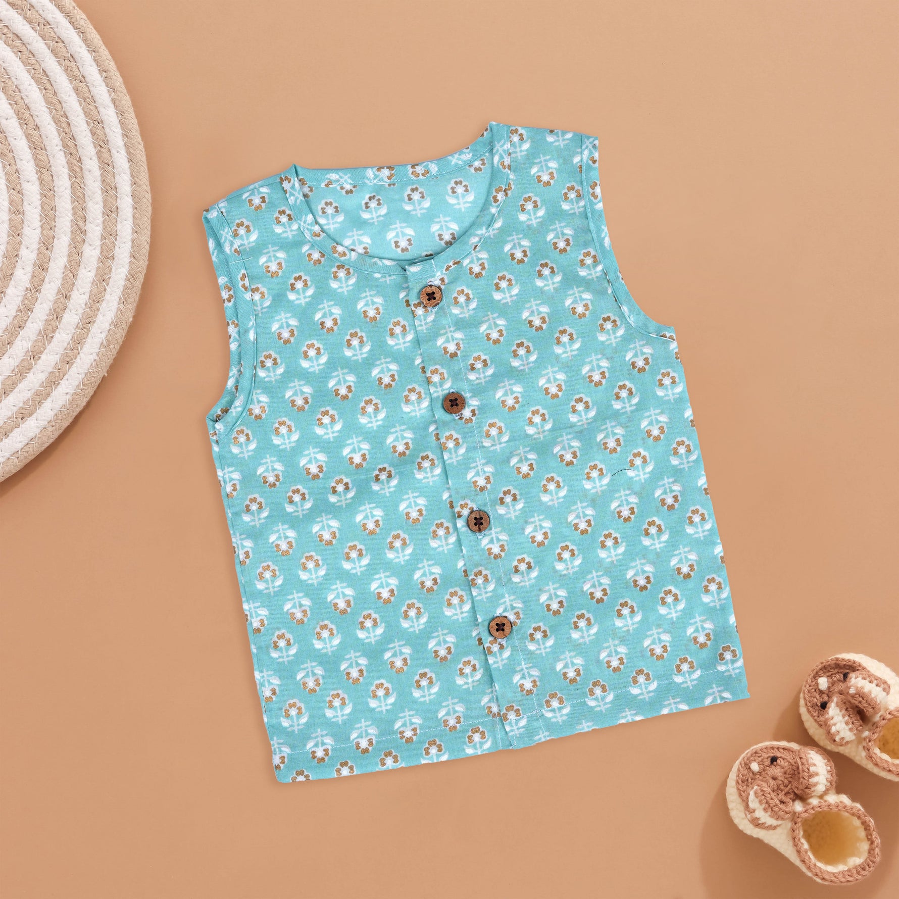 Cool Aqua Floral Jabla - Gentle Comfort for Boys Boon Babies